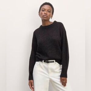Everlane Cocoon Crew Alpaca Sweater Dark Grey Heather Charcoal Size Small